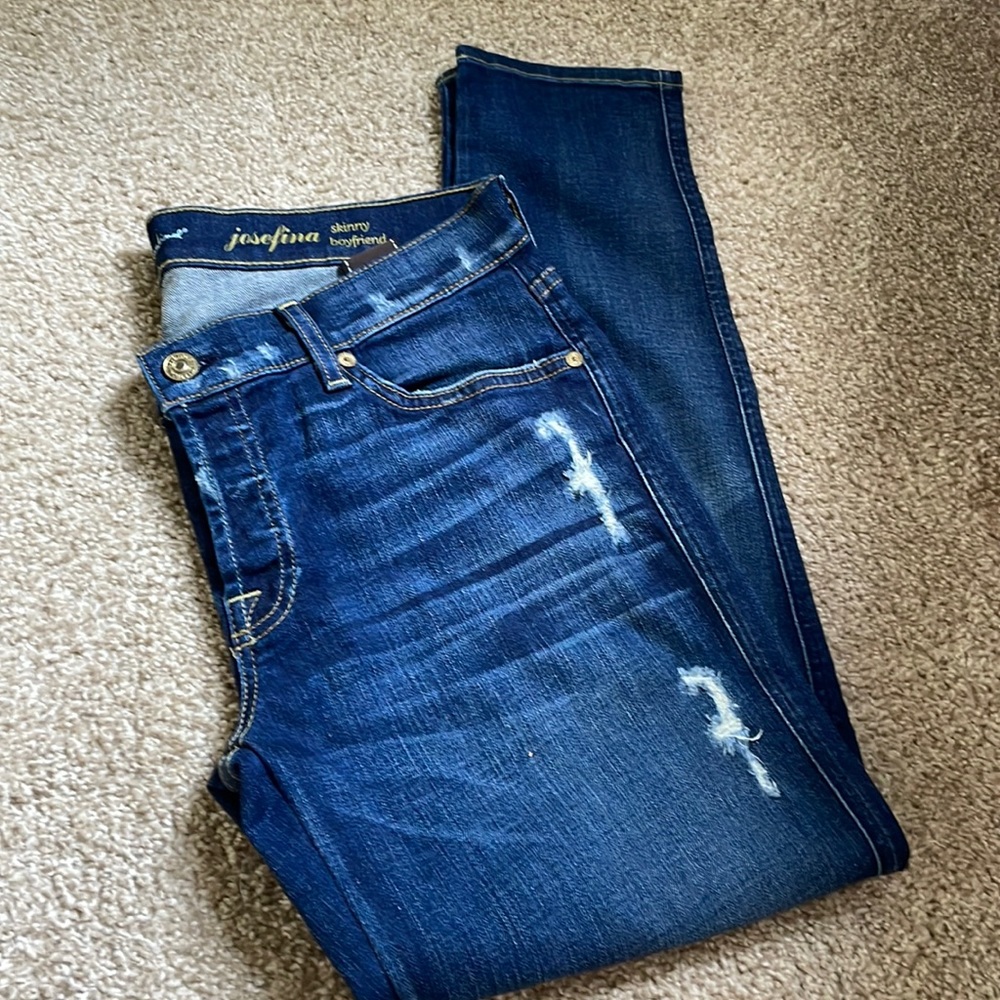 7 for all mankind distressed Josefina skinny boyfriend jeans denim